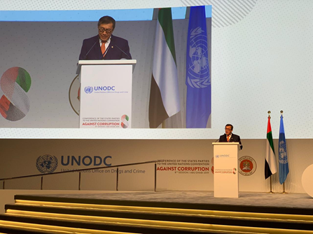 Yasonna Delivers Speech at CoSP UNCAC